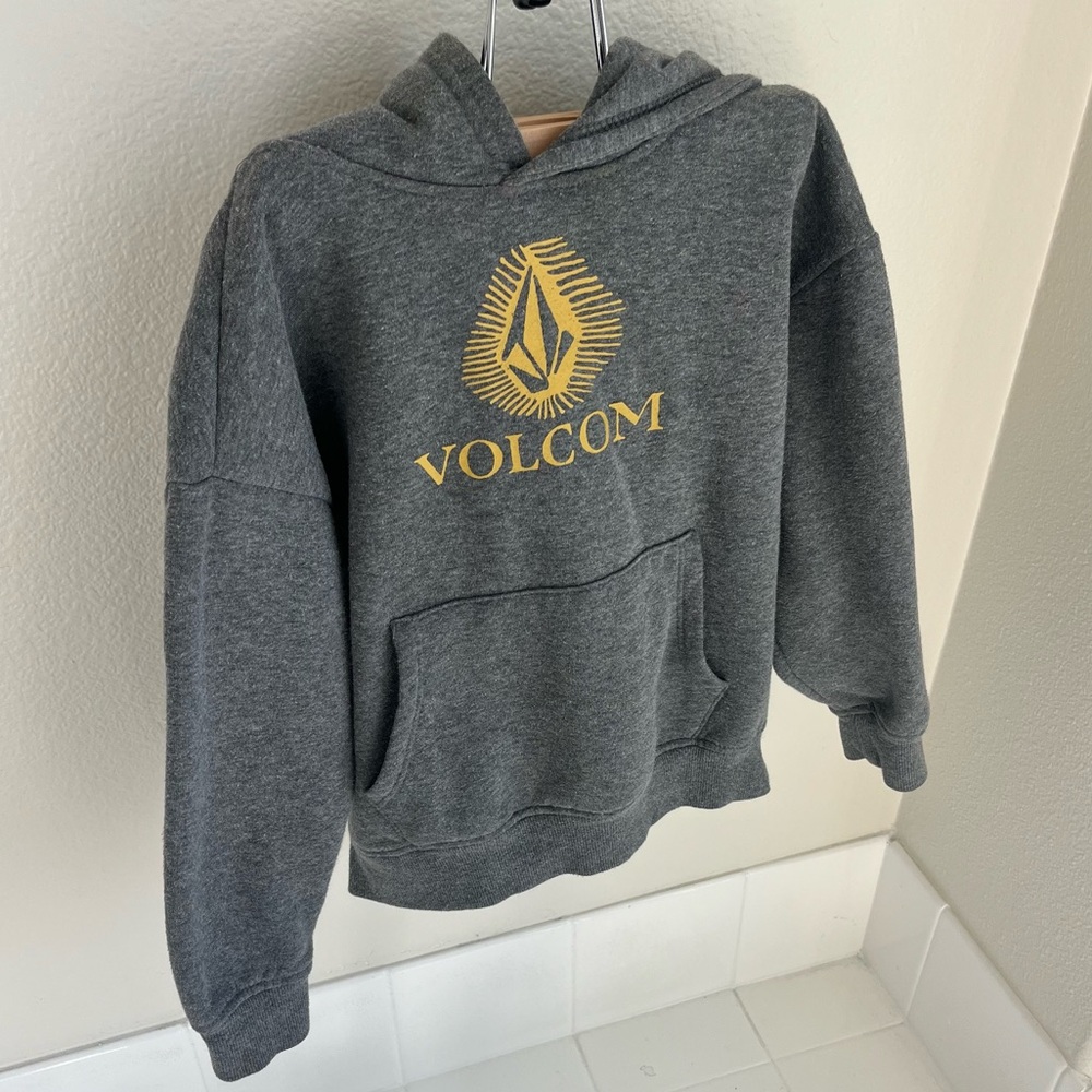 Volcom Kid’s Gray and Gold Hoodie Sweater